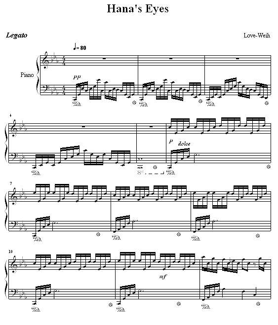 Hanas Eyes钢琴谱
