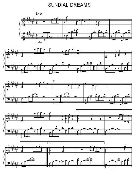 Sundial Dreams钢琴谱
