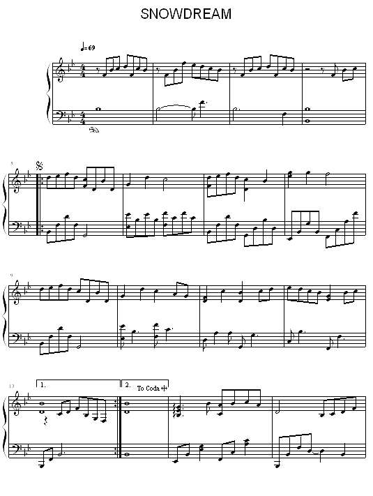 Snowdream-blueman版钢琴谱
