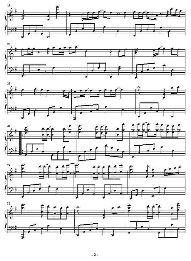 彩虹天堂钢琴谱