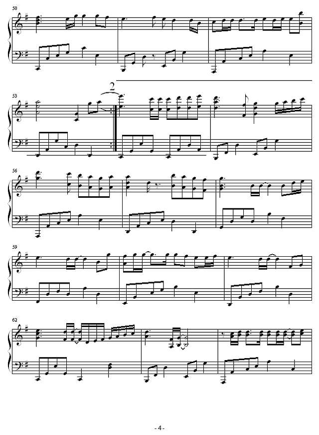 彩虹天堂钢琴谱