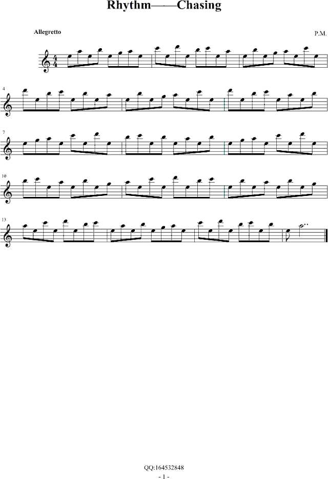 Rhythm2追逐钢琴谱
