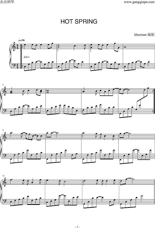 Hot Spring钢琴谱
