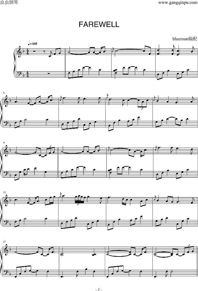 Farewell钢琴谱
