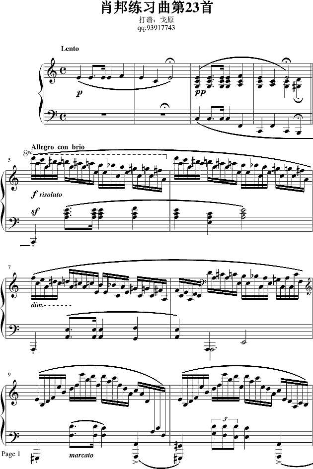 肖邦冬风练习曲-戈原版钢琴谱
