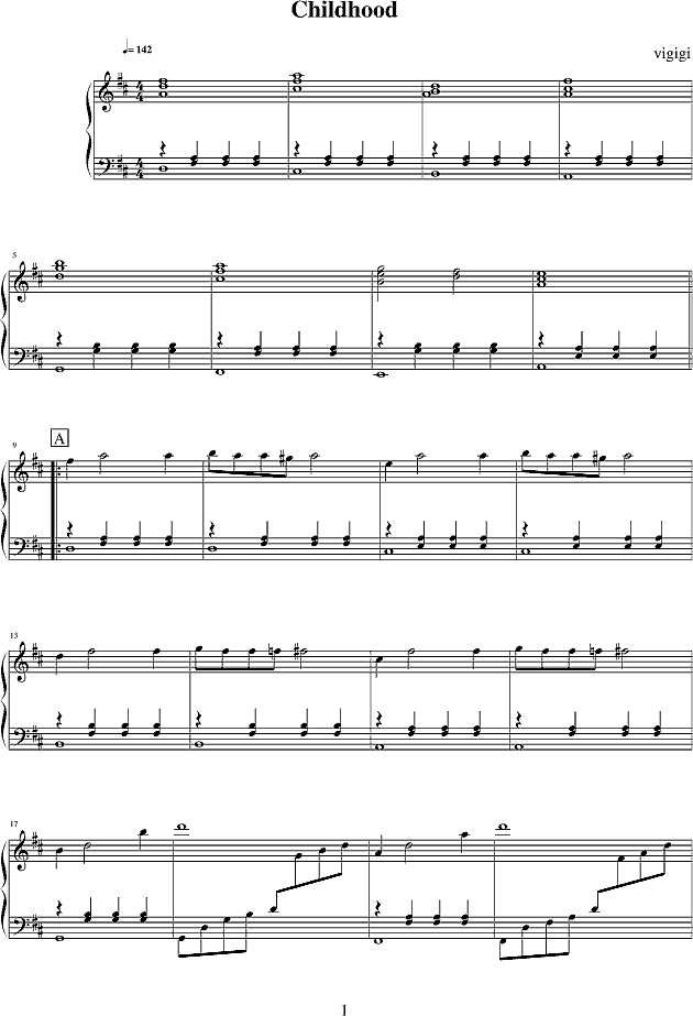 childhood-(春天华尔兹）钢琴谱
