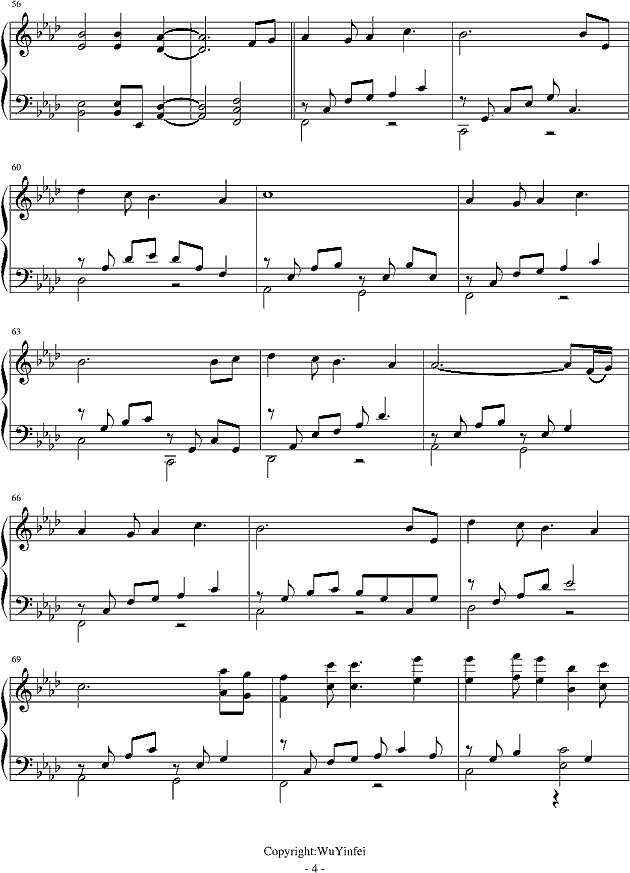 我们的纪念-原调版钢琴谱