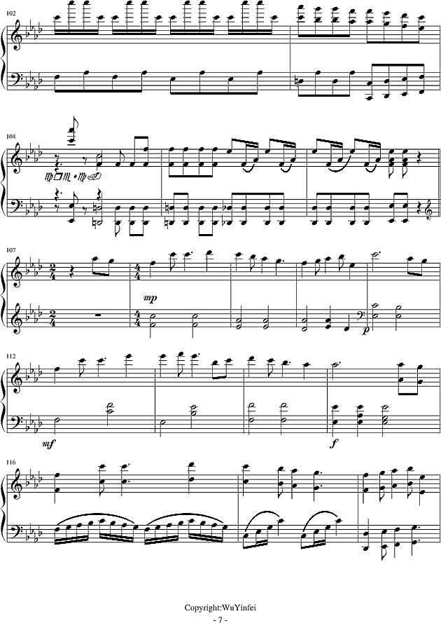 我们的纪念-原调版钢琴谱