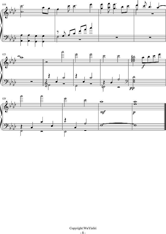 我们的纪念-原调版钢琴谱