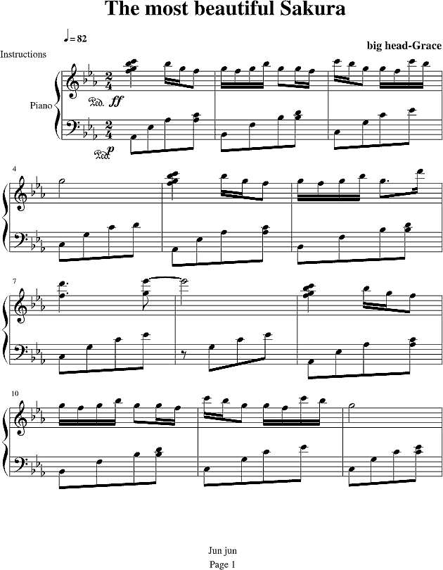 樱花之最钢琴谱
