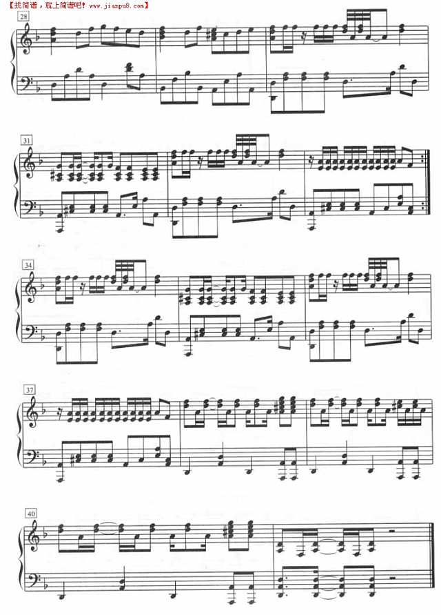 半兽人（钢琴五线谱）钢琴谱