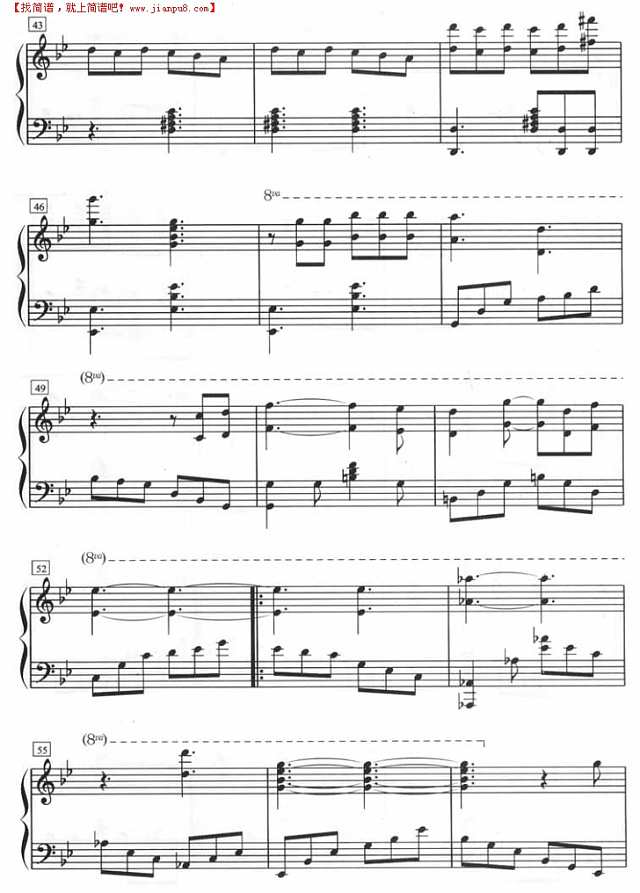 永恒国度（钢琴五线谱)钢琴谱