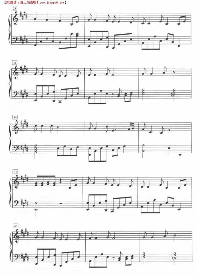 听不到的恋人（钢琴五线谱）钢琴谱