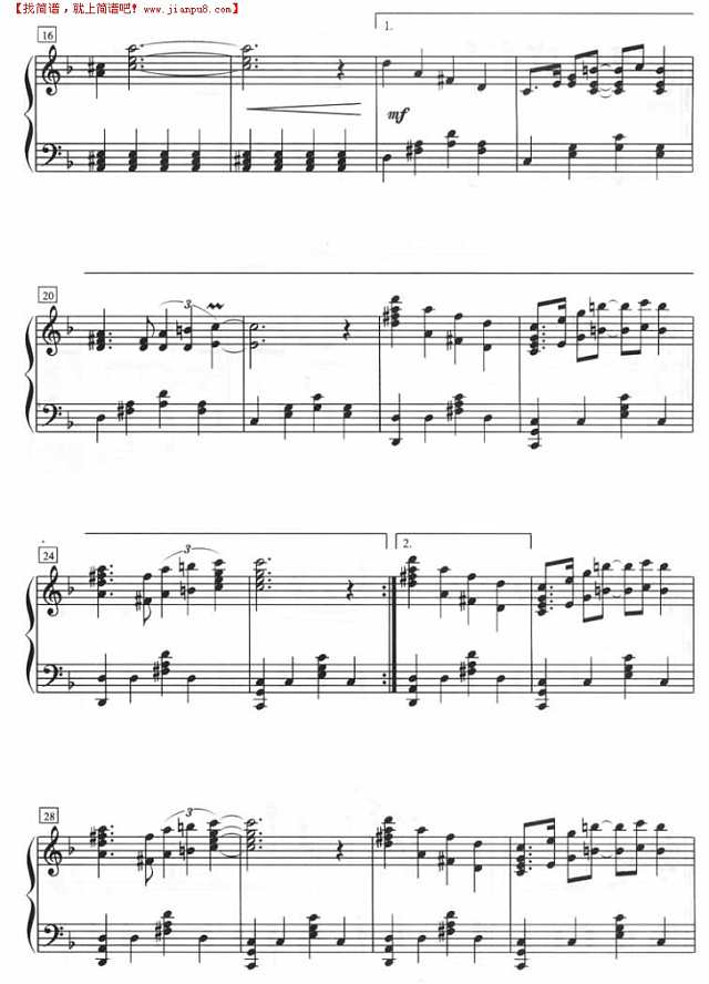 啤酒广告（钢琴五线谱）钢琴谱