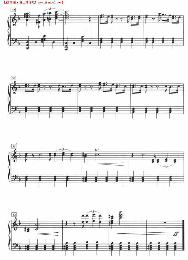 啤酒广告（钢琴五线谱）钢琴谱