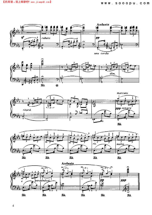 在棕榈树下钢琴谱