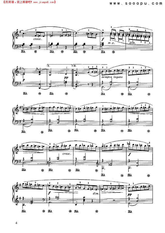 半音圆舞曲钢琴谱