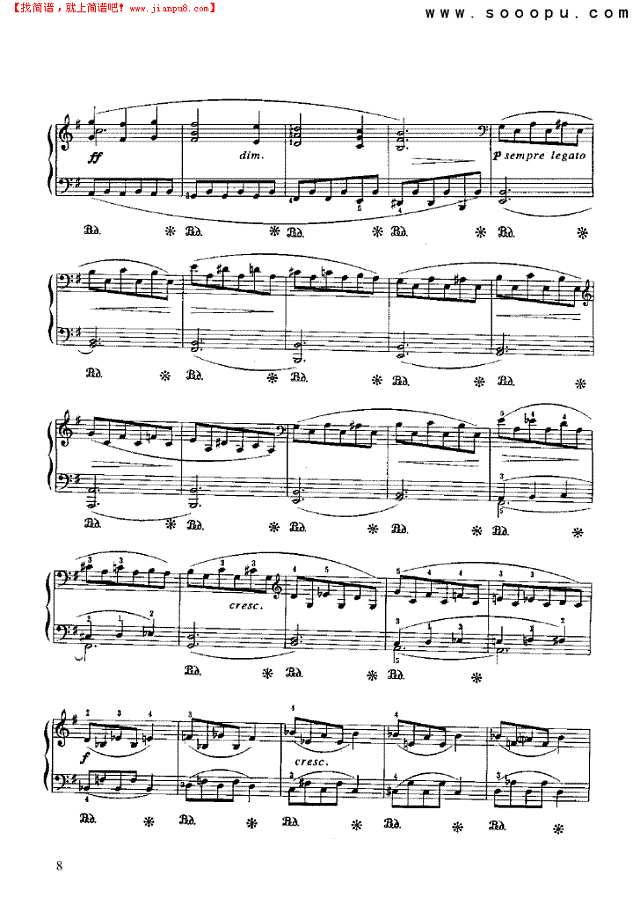 半音圆舞曲钢琴谱