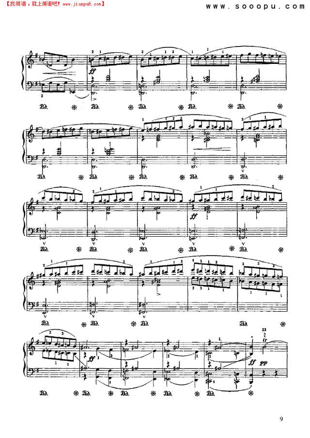 半音圆舞曲钢琴谱