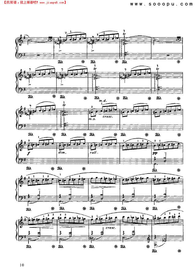 半音圆舞曲钢琴谱