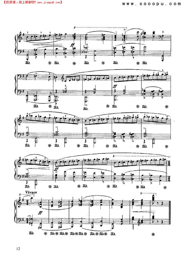 半音圆舞曲钢琴谱