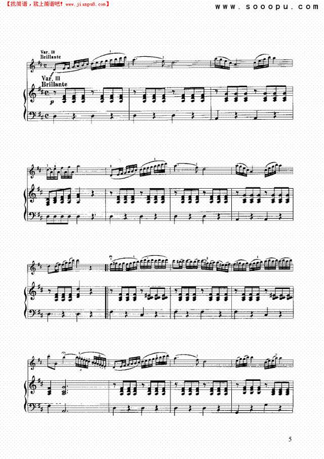 梅尔卡丹特主题与变奏曲 弦乐类 小提琴其他曲谱
