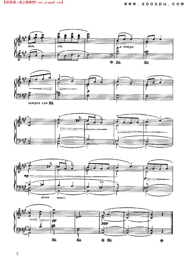 致野玫瑰钢琴谱