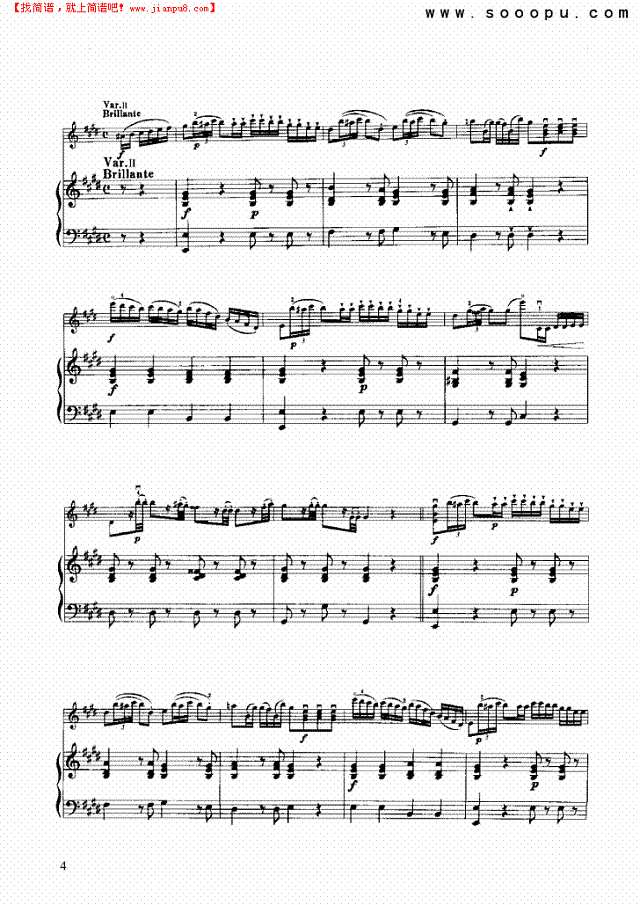 罗西尼主题与变奏曲 弦乐类 小提琴其他曲谱
