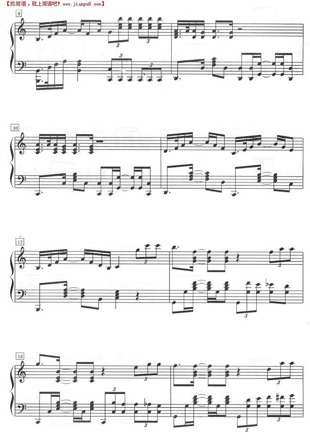 运动服饰广告（钢琴五线谱）钢琴谱