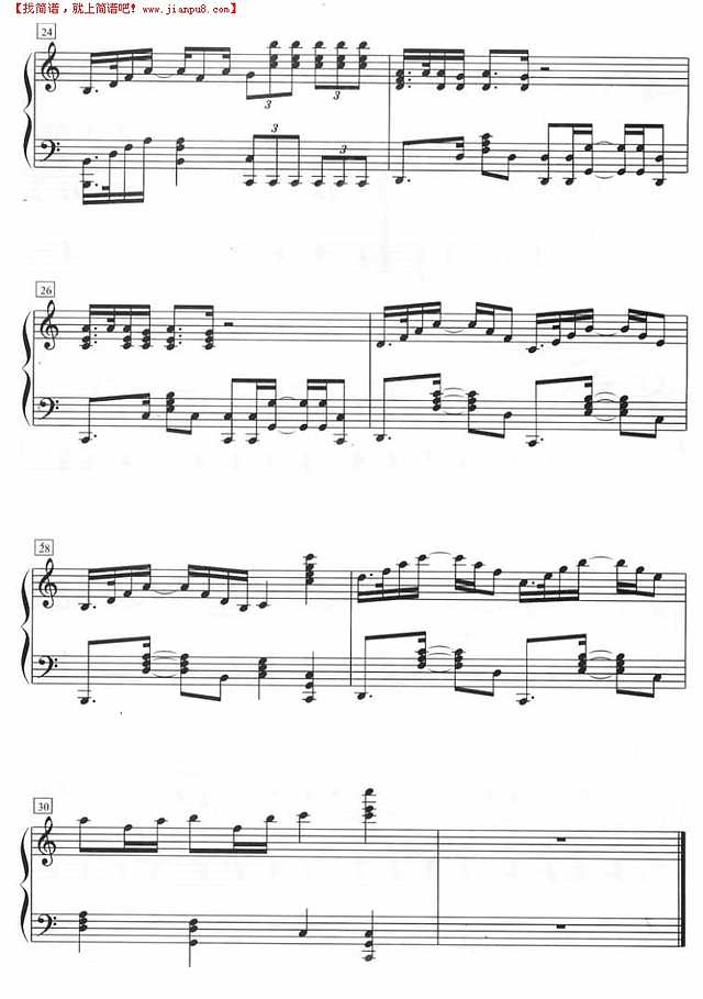 运动服饰广告（钢琴五线谱）钢琴谱