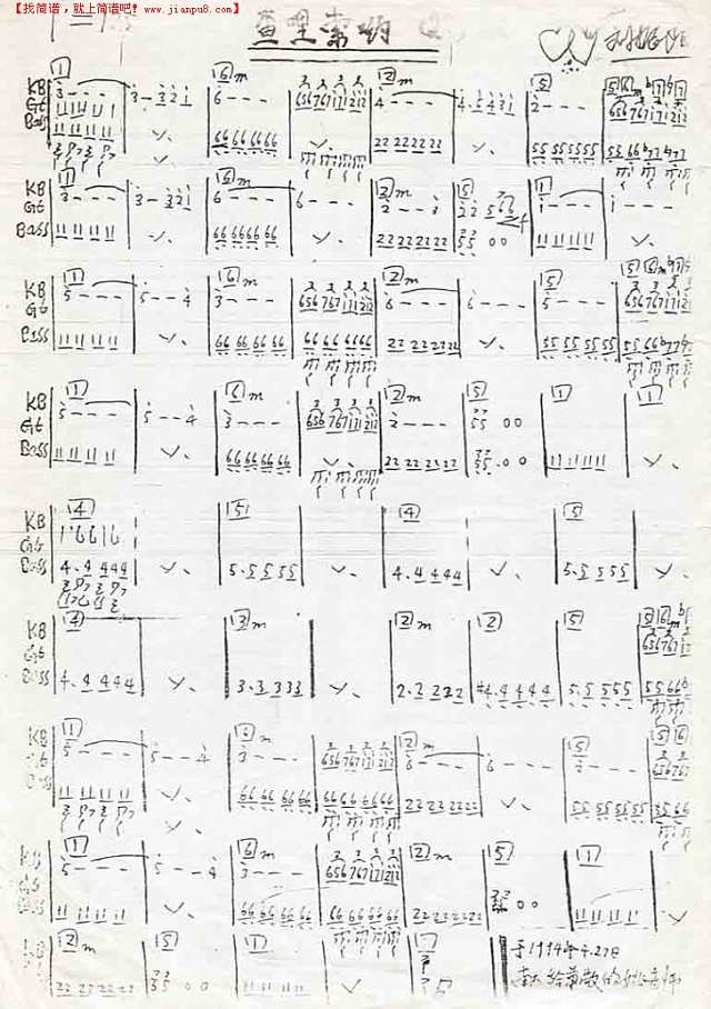 查哩索哟－外国民歌（乐队乐谱）[手稿]简谱
