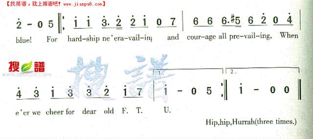 复旦大学校歌(一)简谱