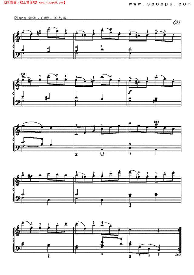 小星星变奏曲—简易版钢琴谱