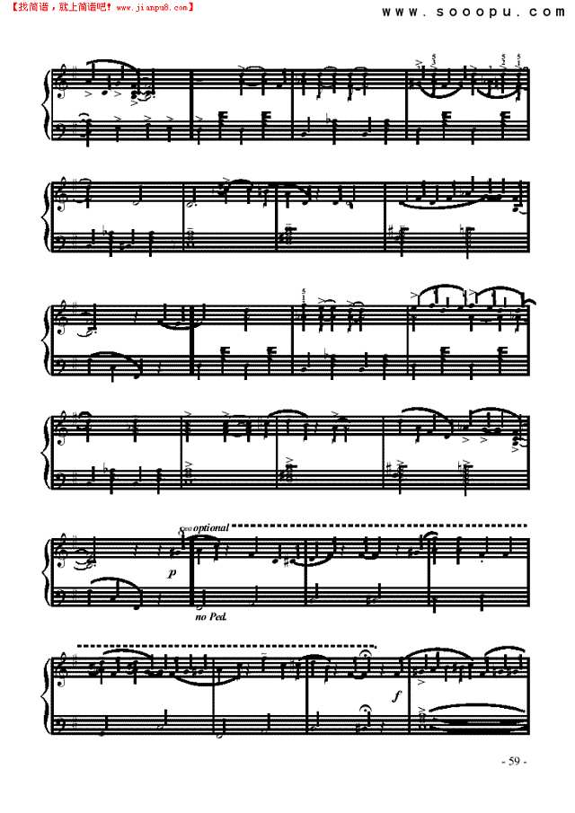 美丽爵士钢琴谱