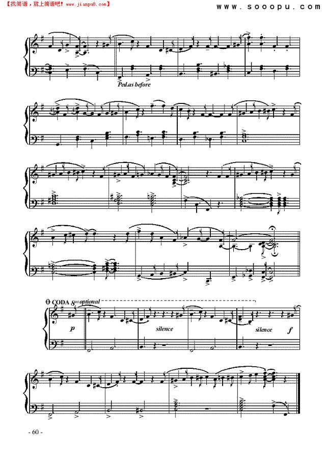 美丽爵士钢琴谱