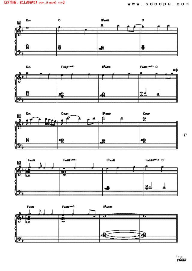 我心永恒-简易爵士钢琴谱