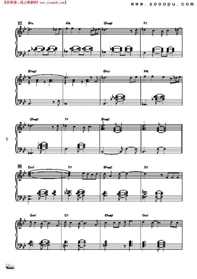 我将回来—简易爵士钢琴谱