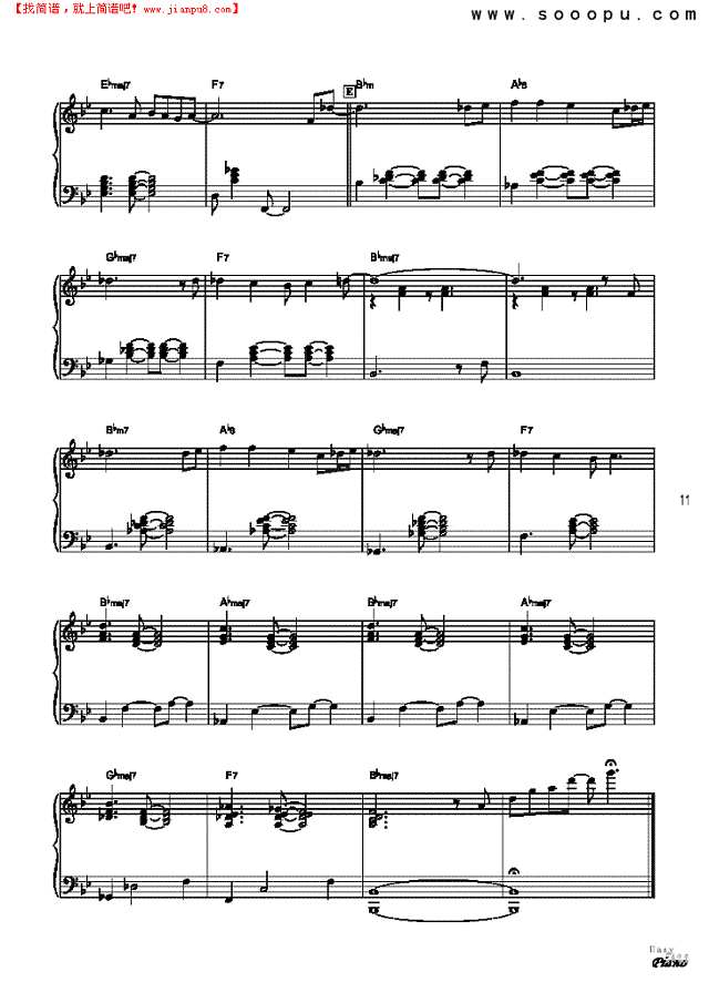 我将回来—简易爵士钢琴谱