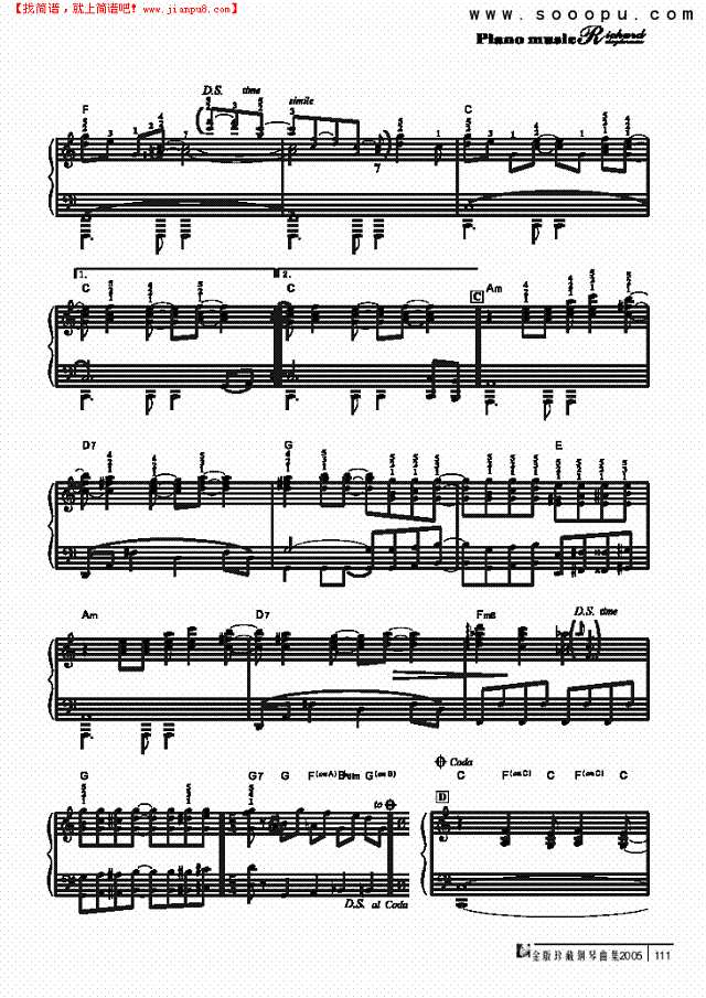 怀念的旋律钢琴谱