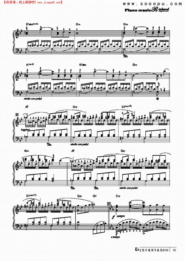 白色的旋律钢琴谱