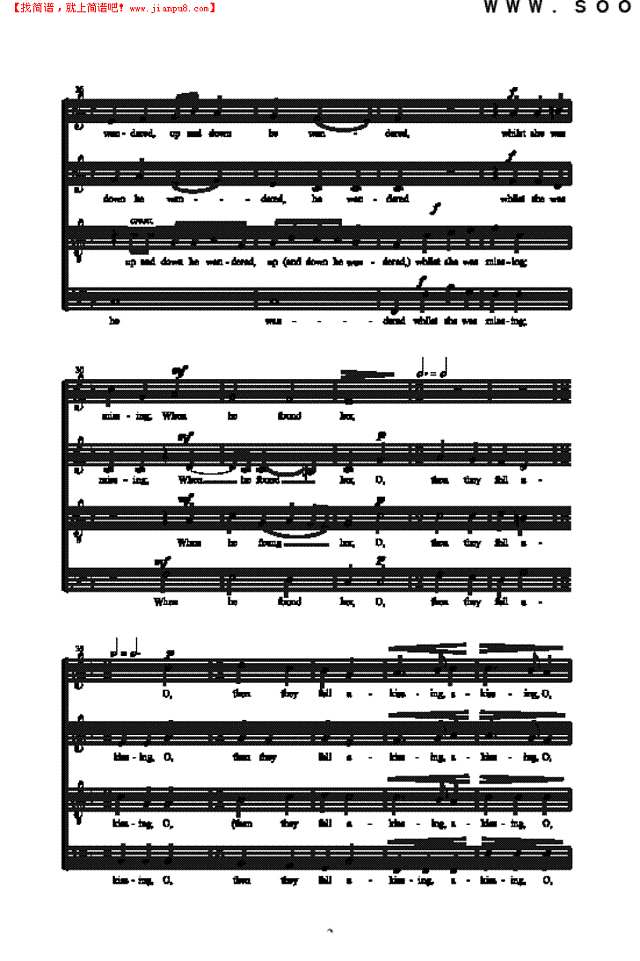 美丽的菲利斯，我看见了 歌曲类 合唱谱其他曲谱