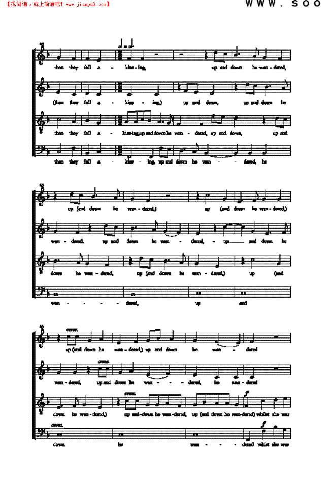 美丽的菲利斯，我看见了 歌曲类 合唱谱其他曲谱