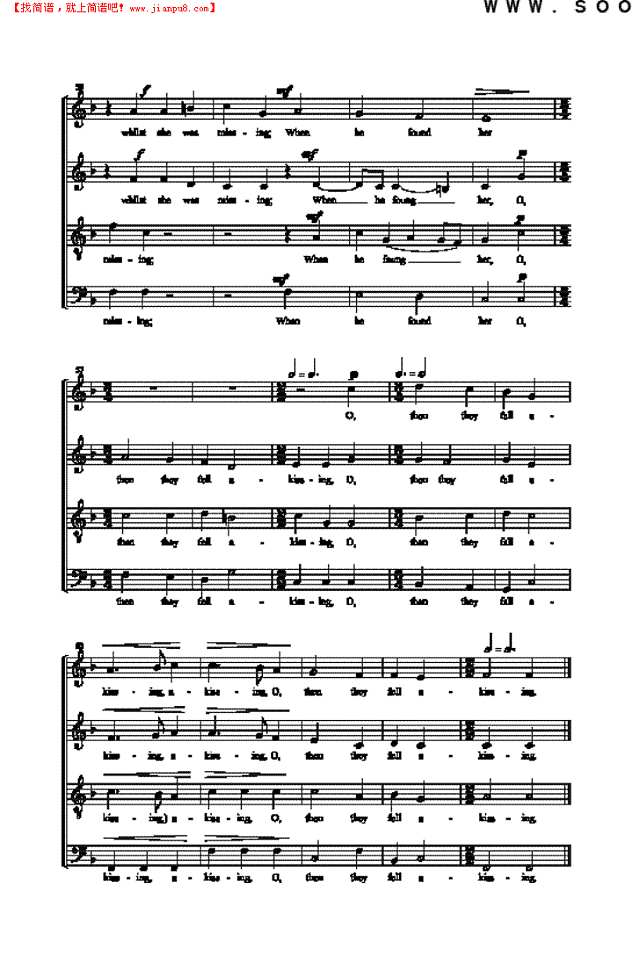 美丽的菲利斯，我看见了 歌曲类 合唱谱其他曲谱