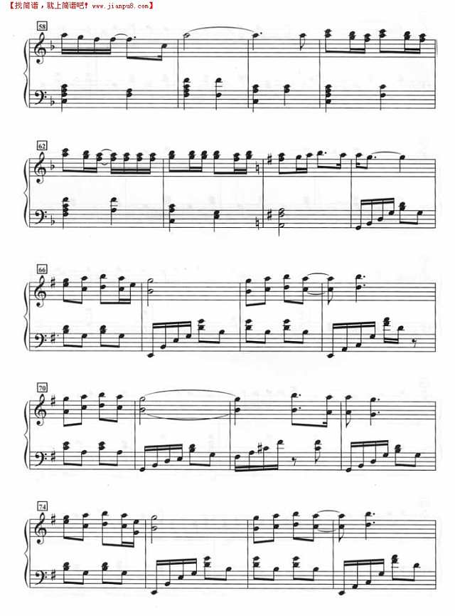 白色恋歌（钢琴谱）钢琴谱