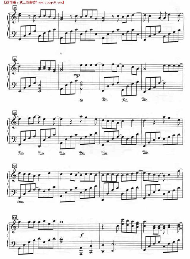 爱情的海洋（钢琴谱）钢琴谱