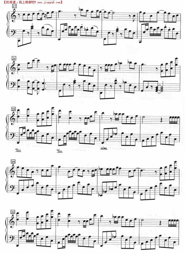 无可取代（钢琴谱）钢琴谱