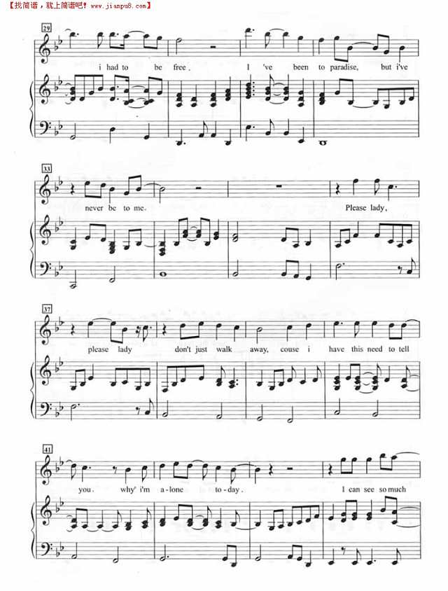 I＂ve never been to me（钢琴谱）钢琴谱