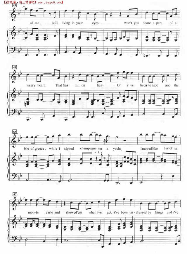 I＂ve never been to me（钢琴谱）钢琴谱