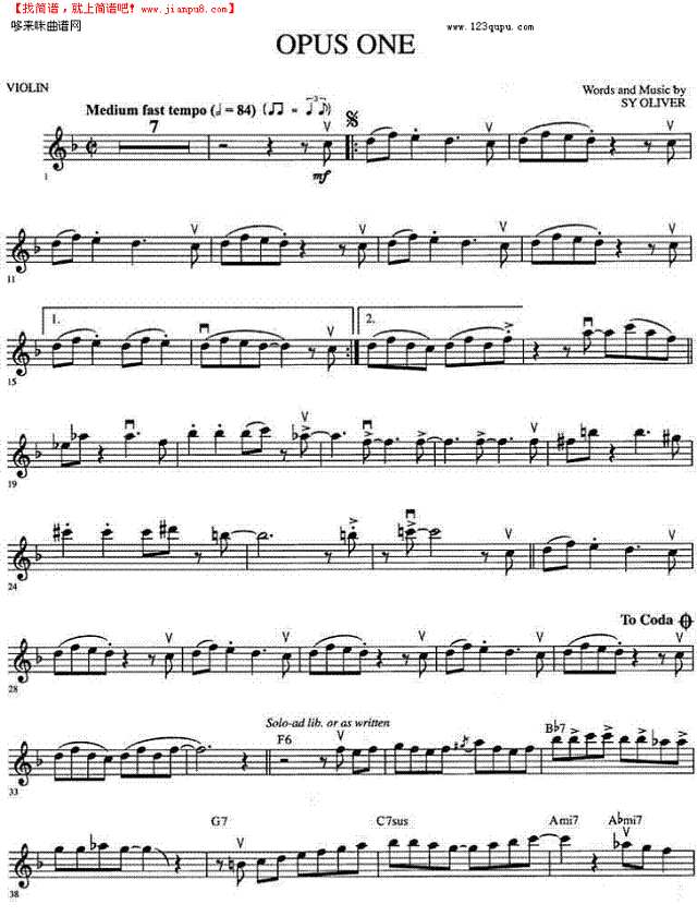 《OPUS ONE》爵士蓝调其他曲谱