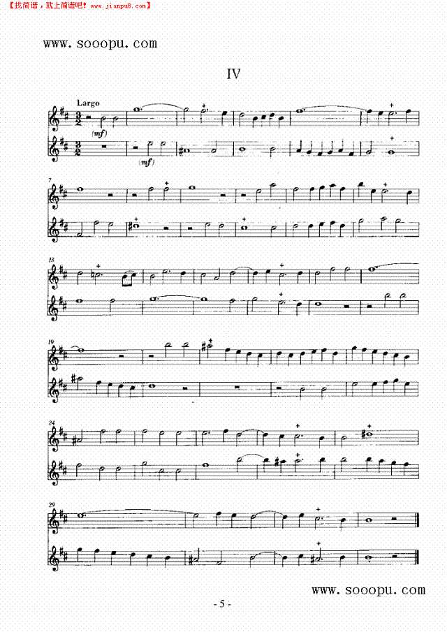 奏鸣曲D大调 其他类 合奏其他曲谱